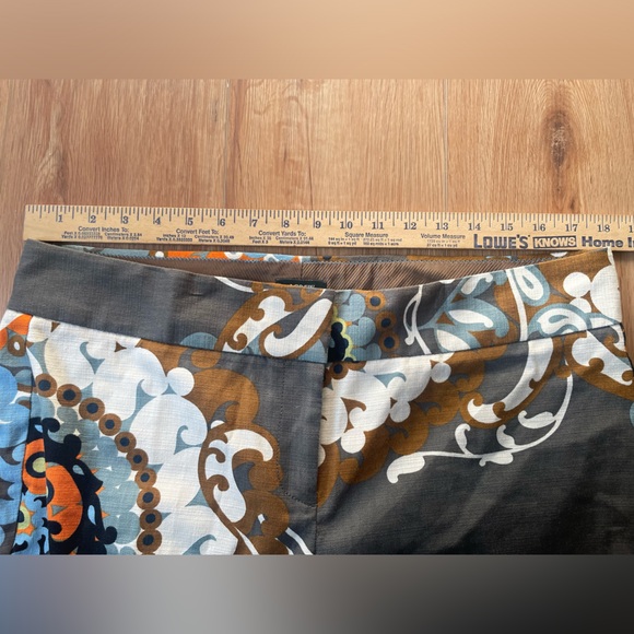 J. Crew multicolor paisley patterned capri pants, size 12 - Picture 8 of 11
